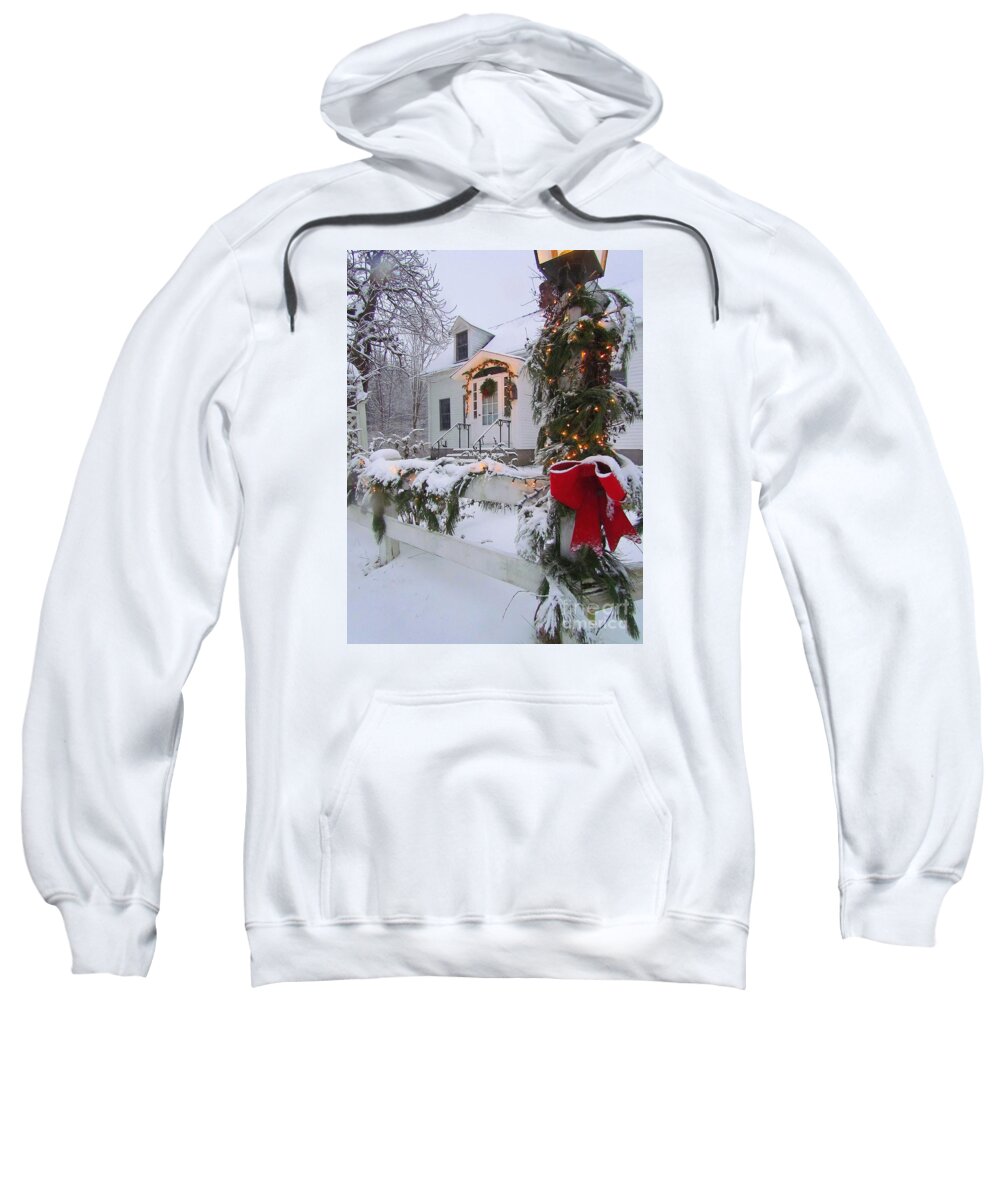 Christmas Sweatshirt featuring the photograph New England Christmas by Elizabeth Dow