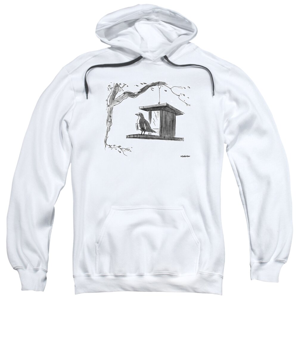 Dining Sweatshirt featuring the drawing New Yorker April 6th, 1992 by James Stevenson