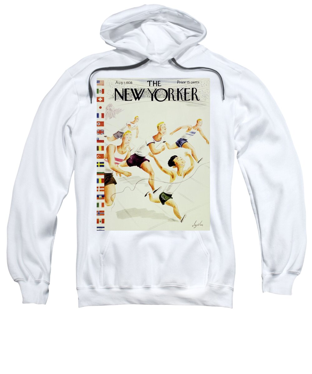 Sport Sweatshirt featuring the painting New Yorker August 1 1936 by Constantin Alajalov