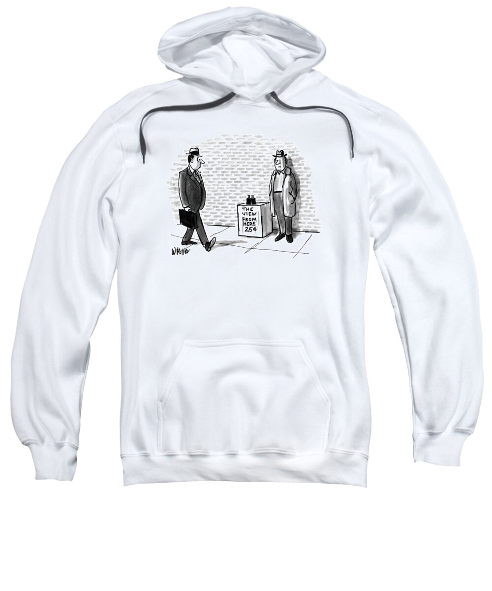 News Sweatshirt featuring the drawing New Yorker August 27th, 1990 by Warren Miller