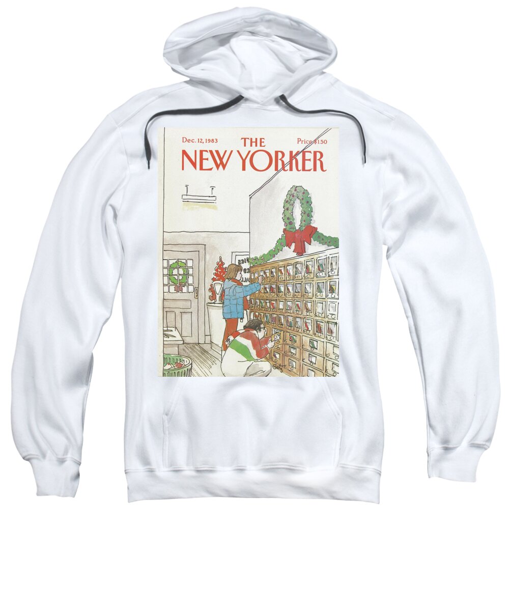 Christmas Sweatshirt featuring the painting New Yorker December 12th, 1983 by Arthur Getz