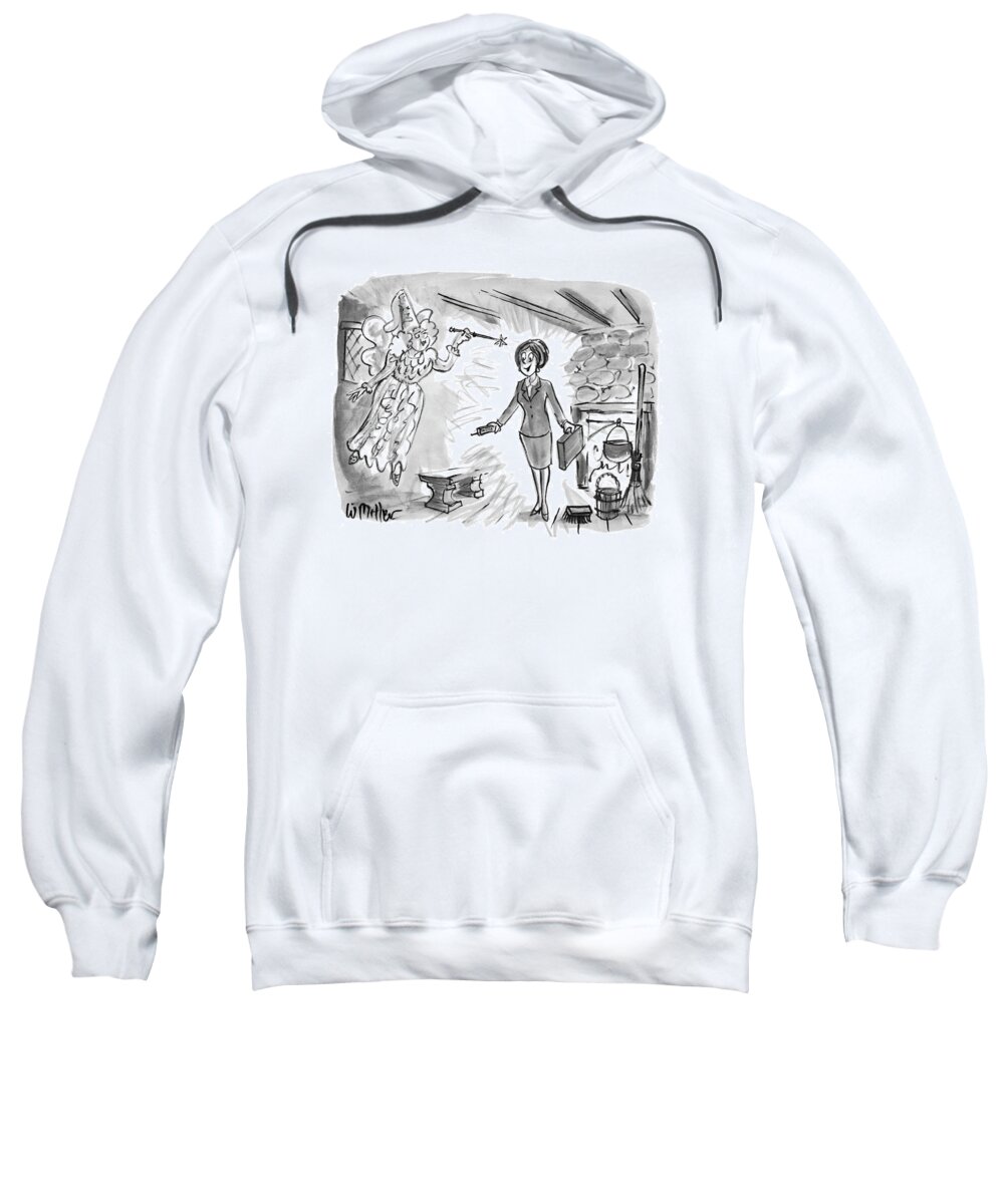 Captionless Sweatshirt featuring the drawing New Yorker December 13th, 1993 by Warren Miller