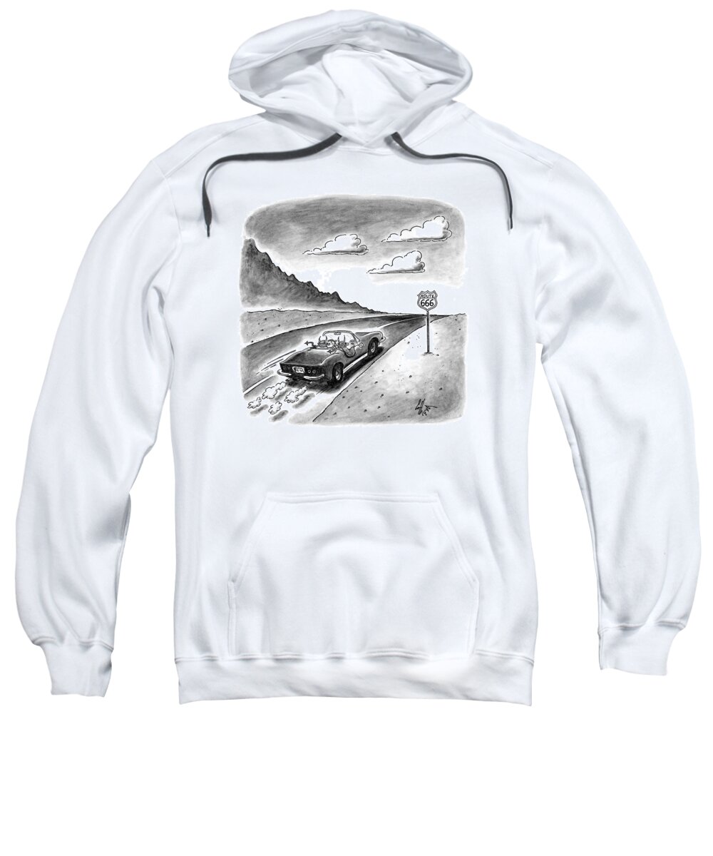 Automobiles-midget Sweatshirt featuring the drawing New Yorker February 23rd, 1998 by Frank Cotham