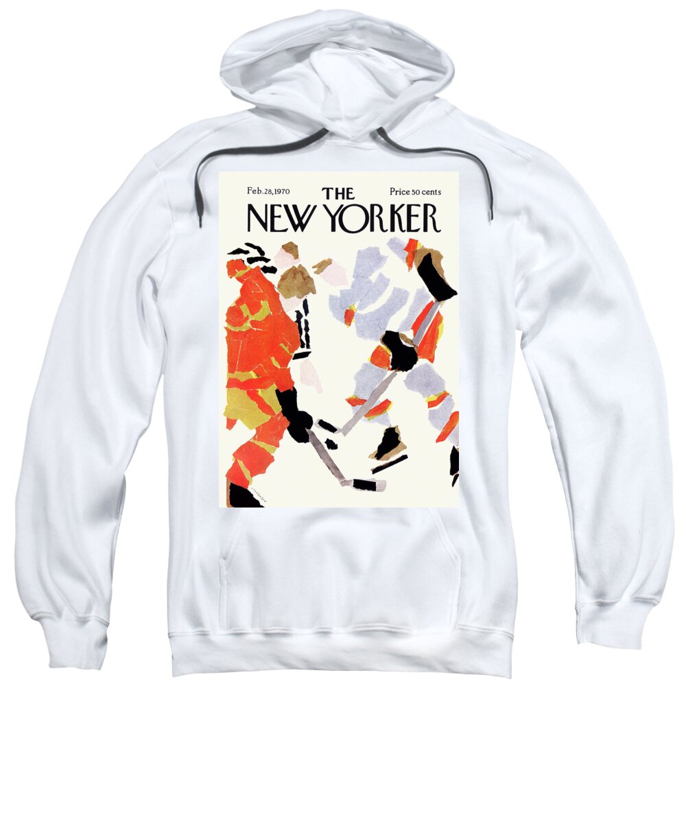 Collage Sweatshirt featuring the painting New Yorker February 28th, 1970 by James Stevenson