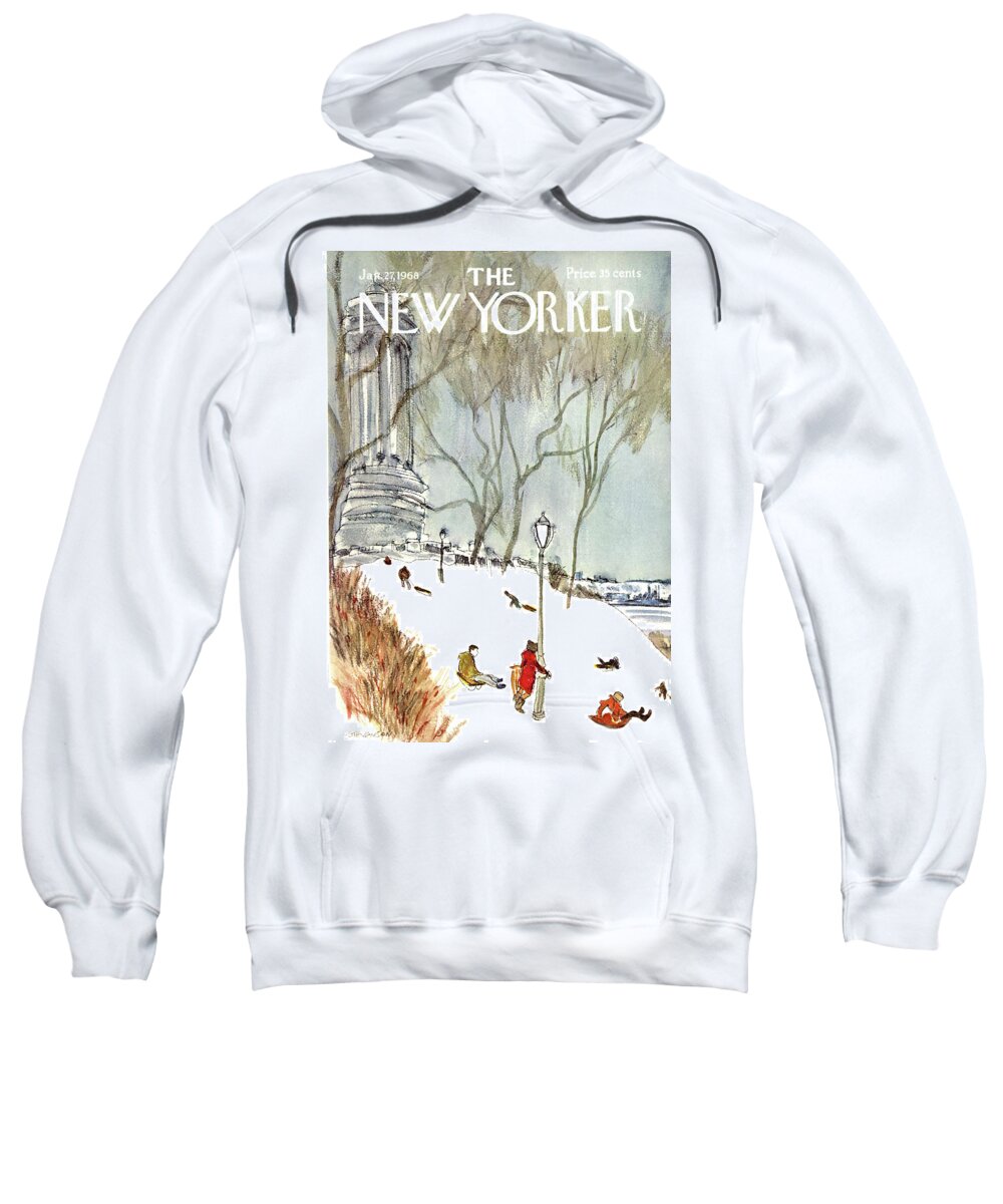  Seasons Sweatshirt featuring the painting New Yorker January 27th, 1968 by James Stevenson