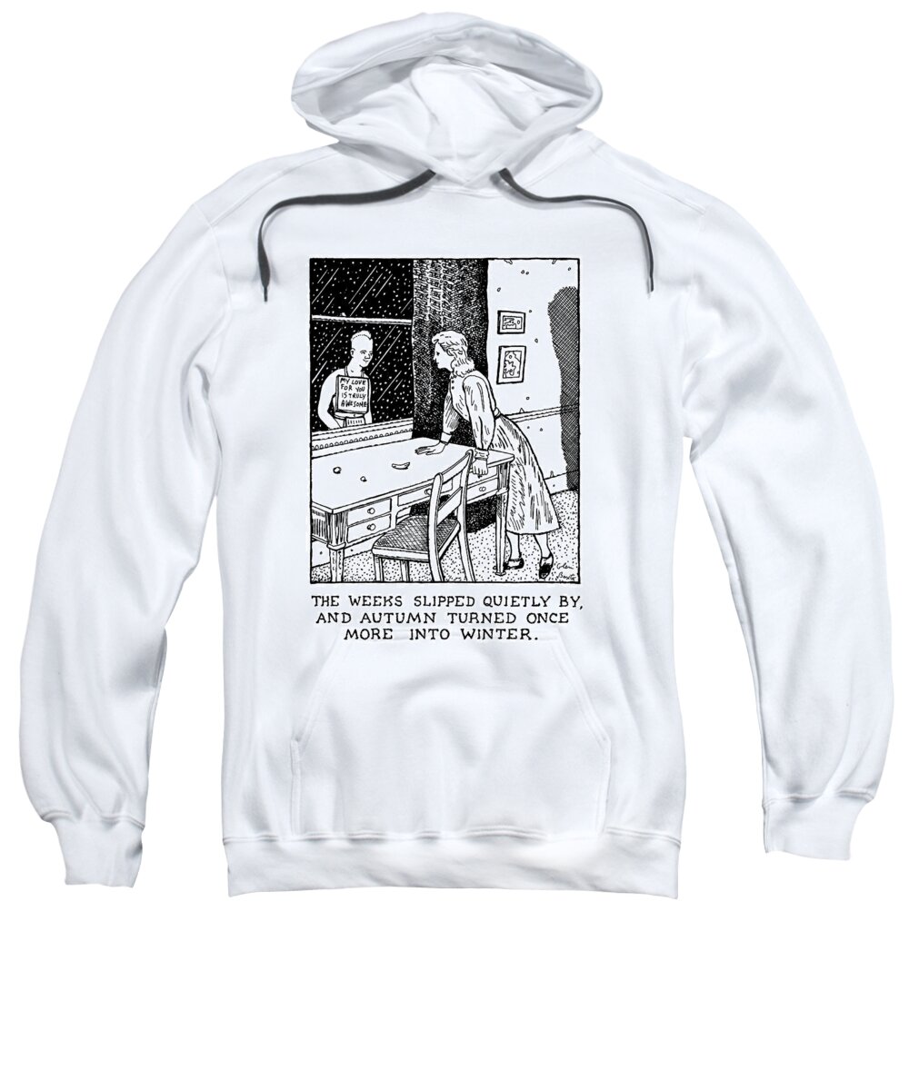 Love Sweatshirt featuring the drawing New Yorker January 27th, 1992 by Glen Baxter