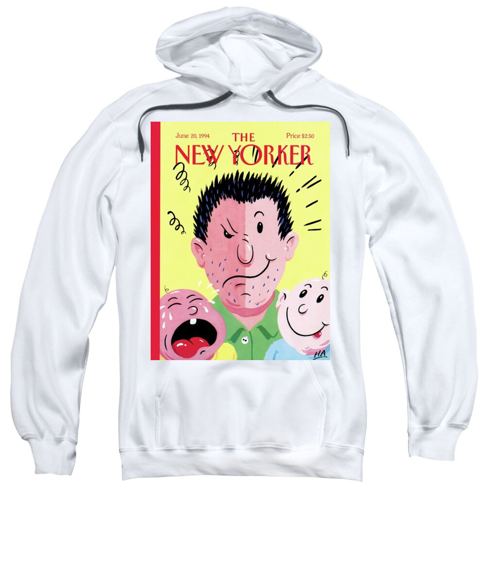 Family Sweatshirt featuring the painting New Yorker June 20th, 1994 by Bob Zoell