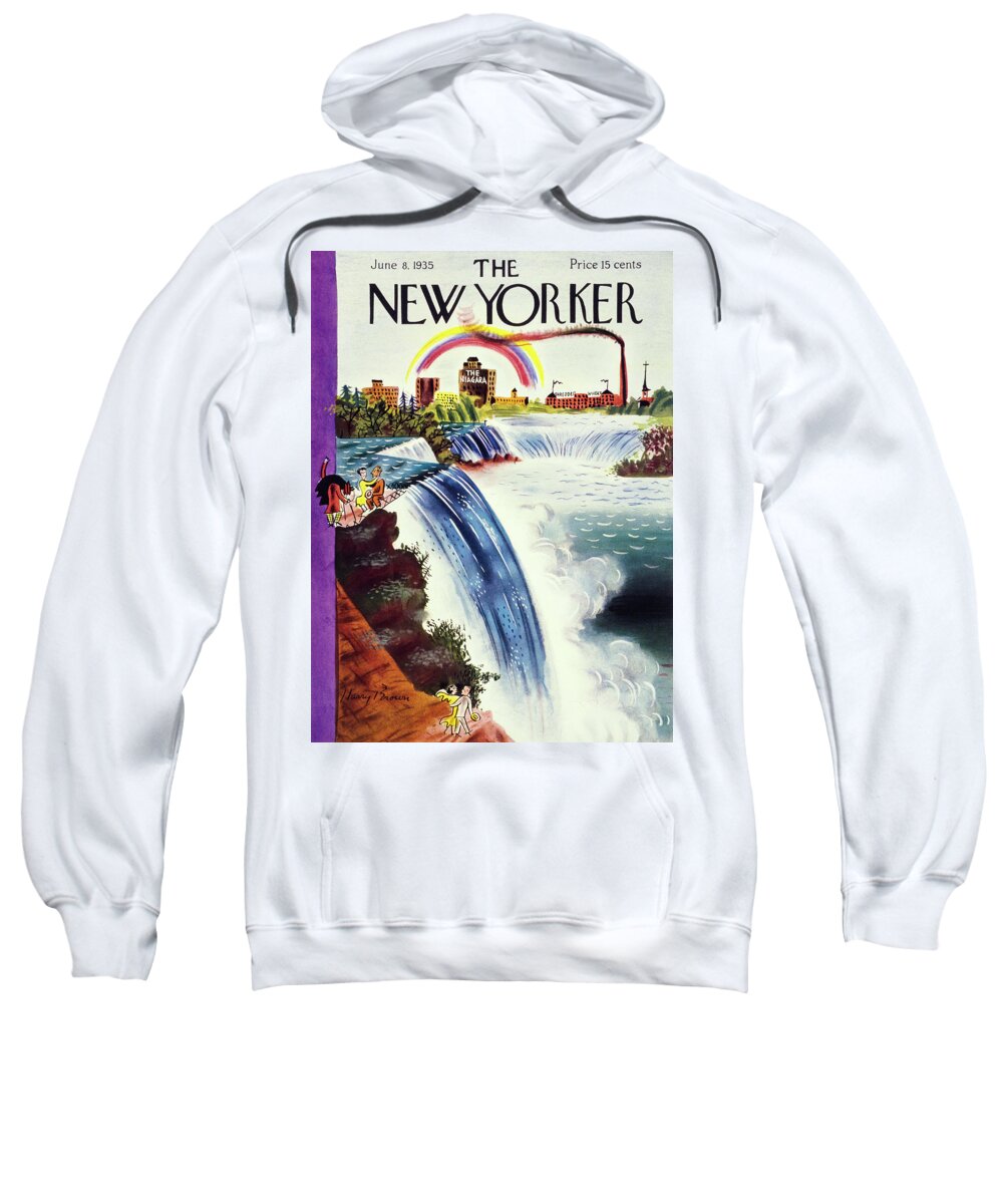 Landscape Sweatshirt featuring the painting New Yorker June 8 1935 by Harry Brown