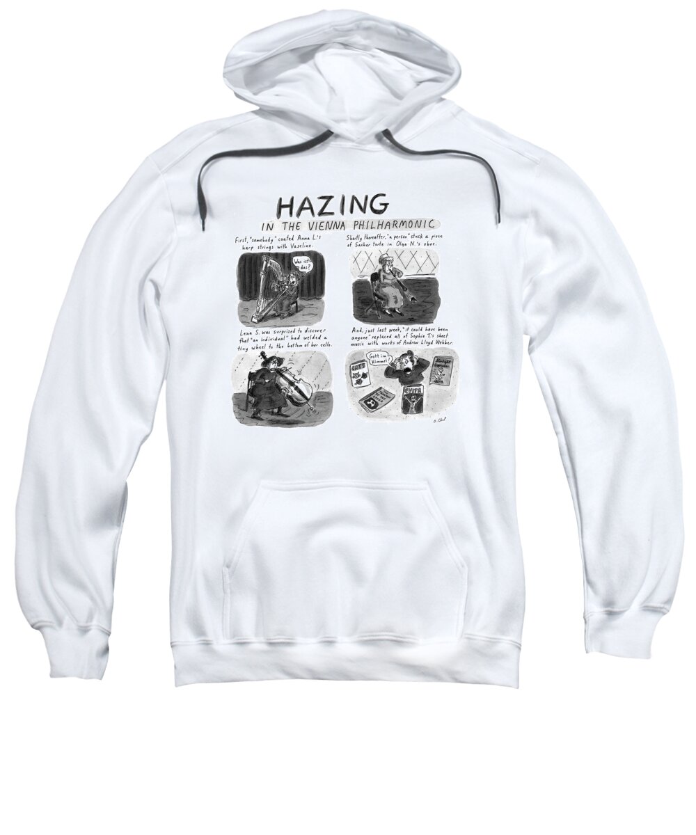 Entertainment Sweatshirt featuring the drawing New Yorker March 24th, 1997 by Roz Chast