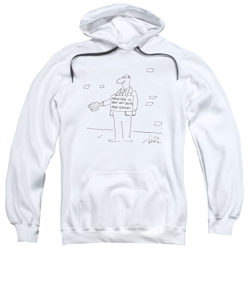Money Sweatshirt featuring the drawing New Yorker September 29th, 1986 by Arnie Levin
