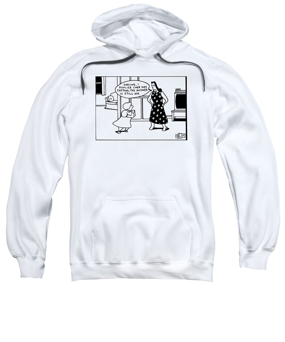 Mothering Sweatshirt featuring the drawing New Yorker September 7th, 1992 by Bruce Eric Kaplan