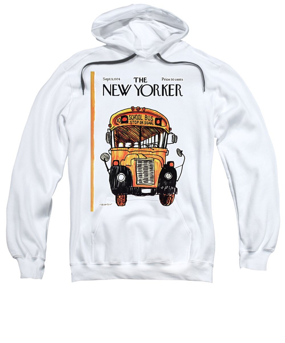 Bus Sweatshirt featuring the painting New Yorker September 9th, 1974 by James Stevenson