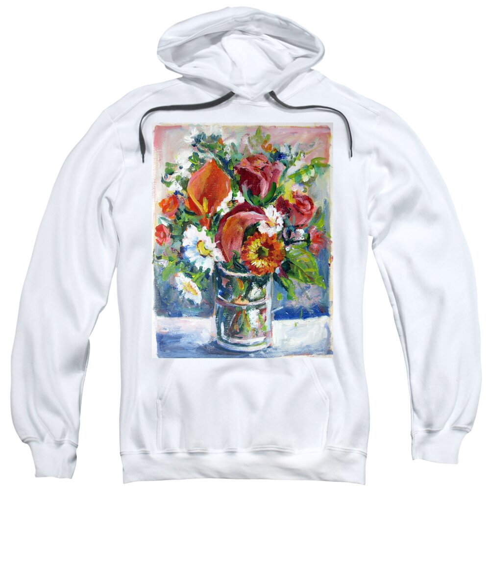 Flowers Sweatshirt featuring the painting On Board Infinity by Ingrid Dohm