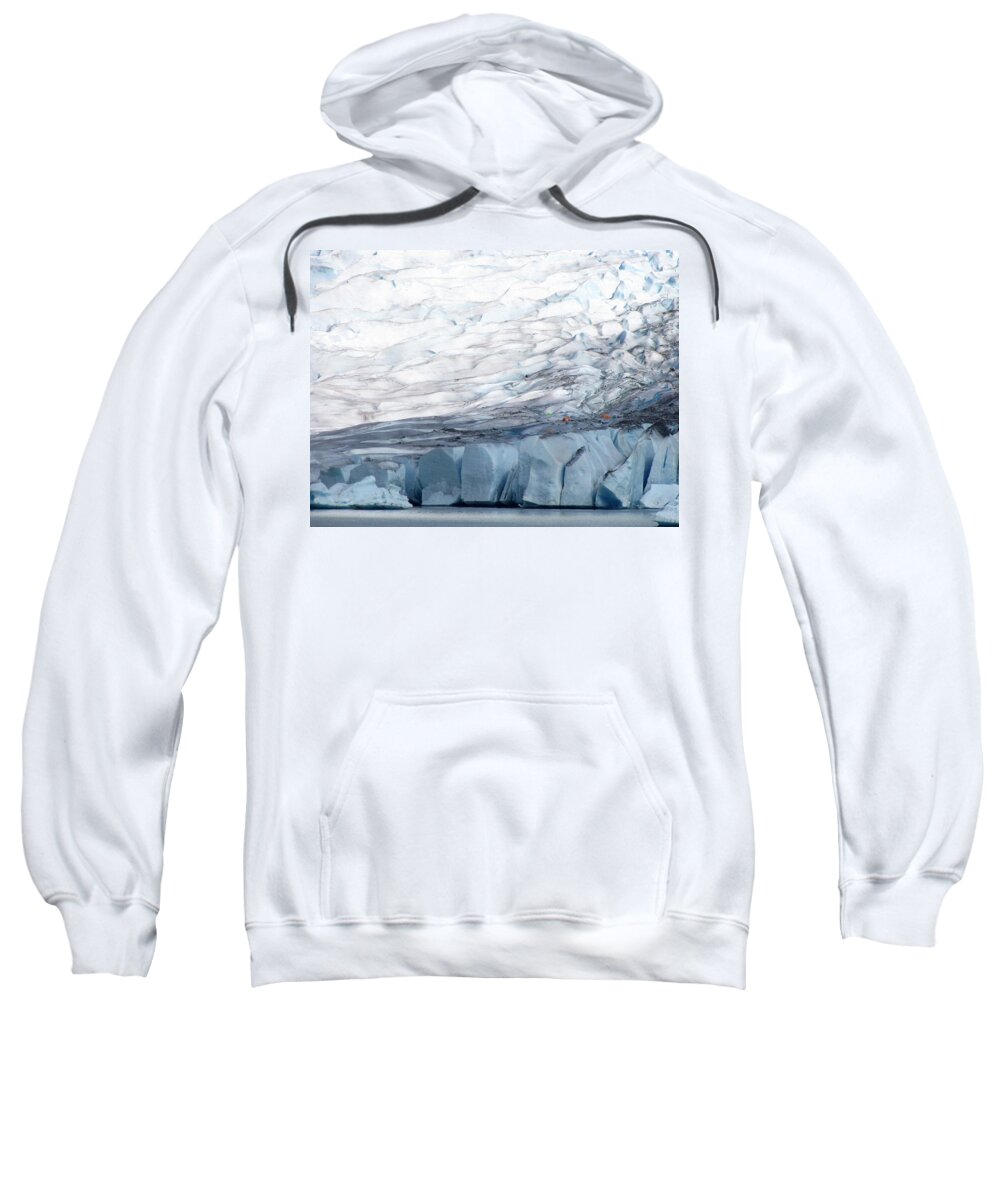 Phil Welsher Sweatshirt featuring the photograph On Mendenhall Glacier Juneau Alaska by Phil Welsher