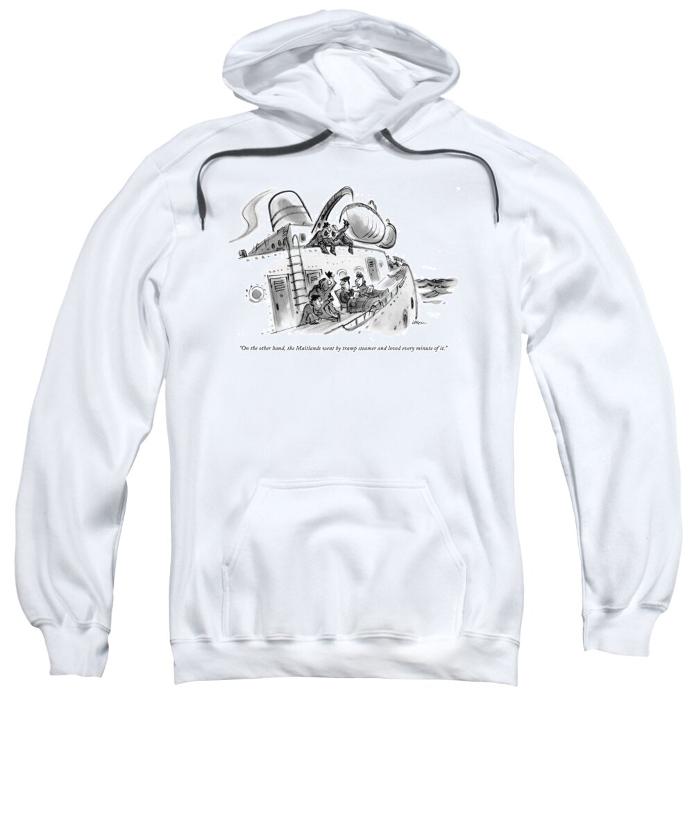 Travel Sweatshirt featuring the drawing On The Other Hand by Lee Lorenz