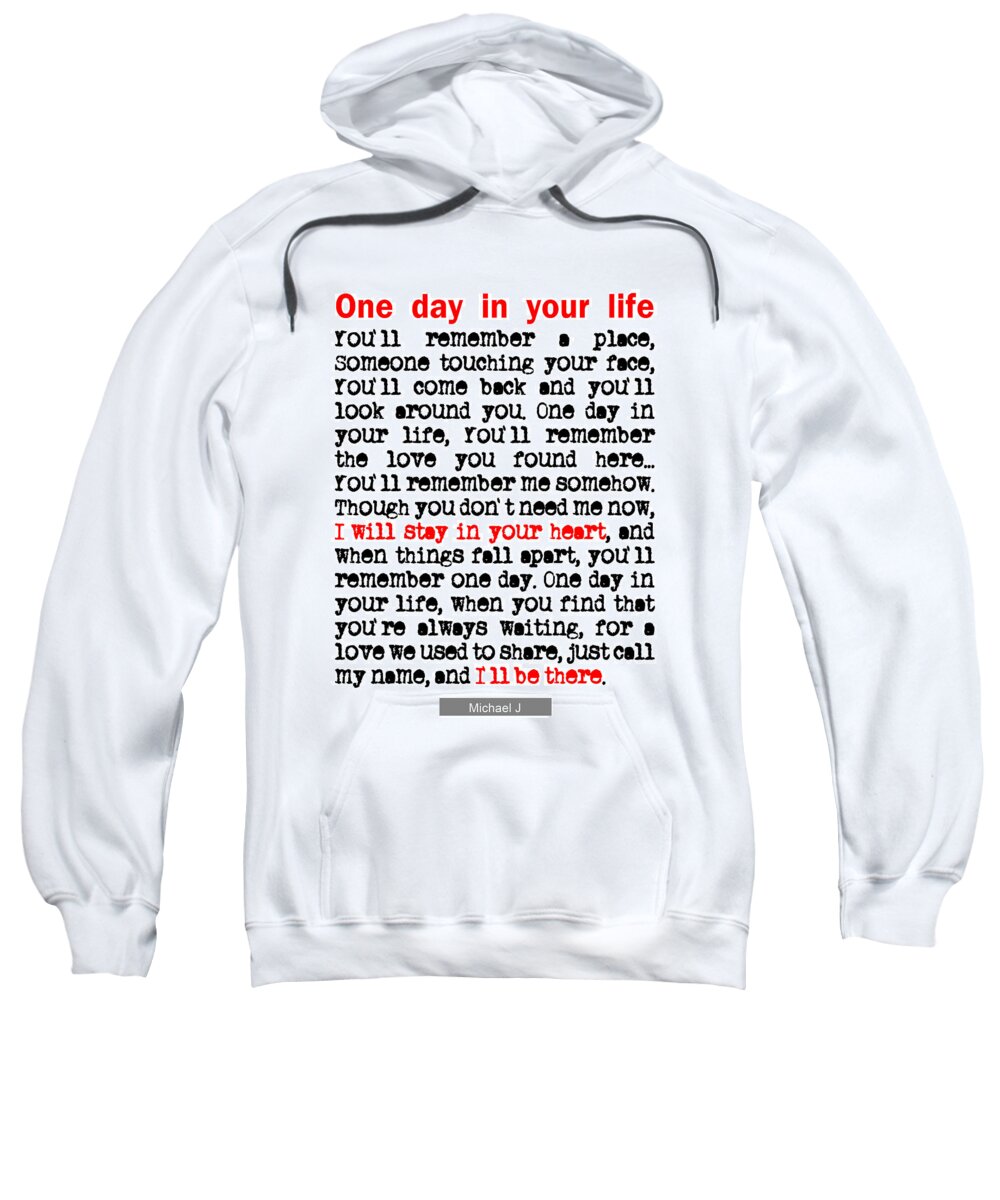 One Day In Your Life Sweatshirt featuring the painting One Day In Your Life Michael Jackson by Nik Helbig