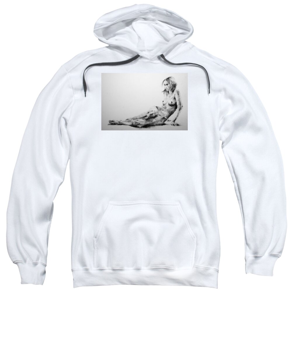 Erotic Sweatshirt featuring the drawing Page 20 by Dimitar Hristov