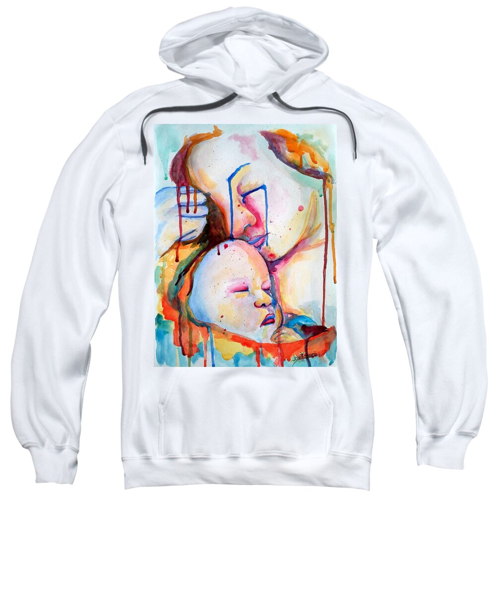 Mother Sweatshirt featuring the painting Painful Joy by Janet Garcia
