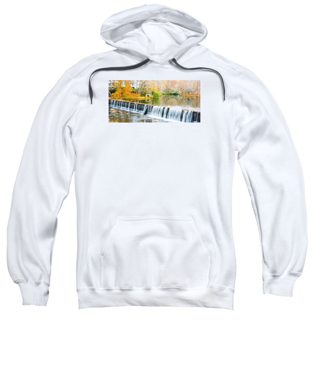 Buck Creek Sweatshirt featuring the photograph Panorama of Buck Creek In Autumn by Parker Cunningham