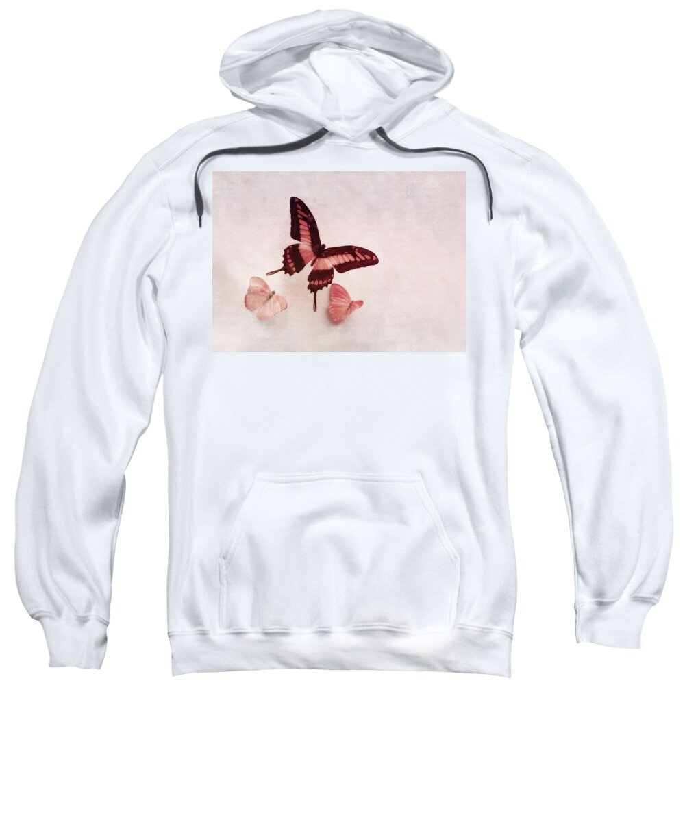 Butterflies Sweatshirt featuring the photograph Pastel Pink Butterflies by Brooke T Ryan