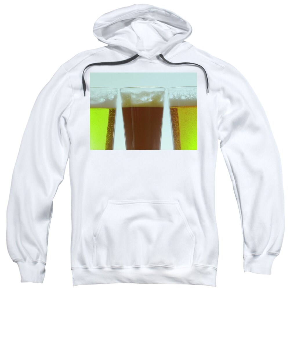 Food Sweatshirt featuring the photograph Pints Of Beer by Romulo Yanes