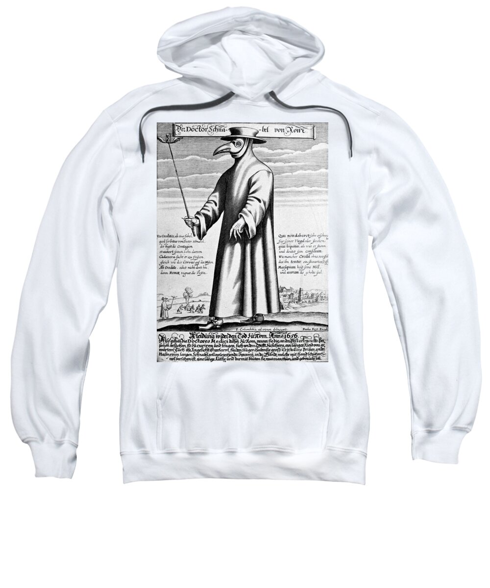 Science Sweatshirt featuring the photograph Plague Doctor, 17th Century by Science Source