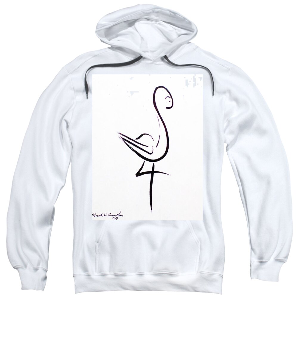 Abstract Sweatshirt featuring the drawing Poise by Micah Guenther