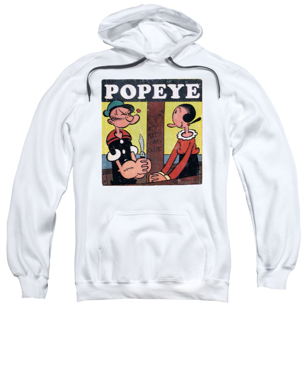  Sweatshirt featuring the digital art Popeye - Loves Olive by Brand A