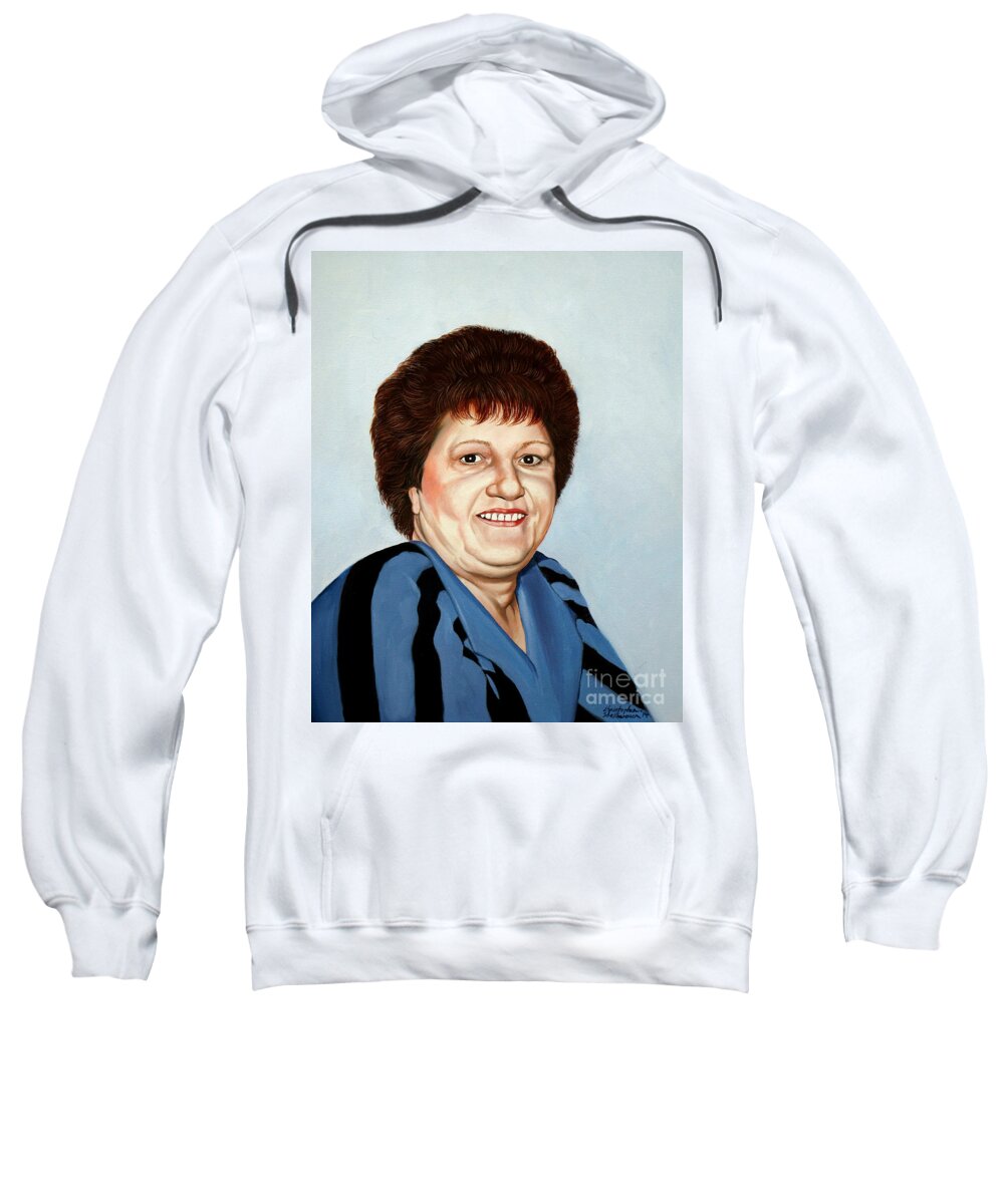Portrait Sweatshirt featuring the painting Portrait of Essie Simon by Christopher Shellhammer