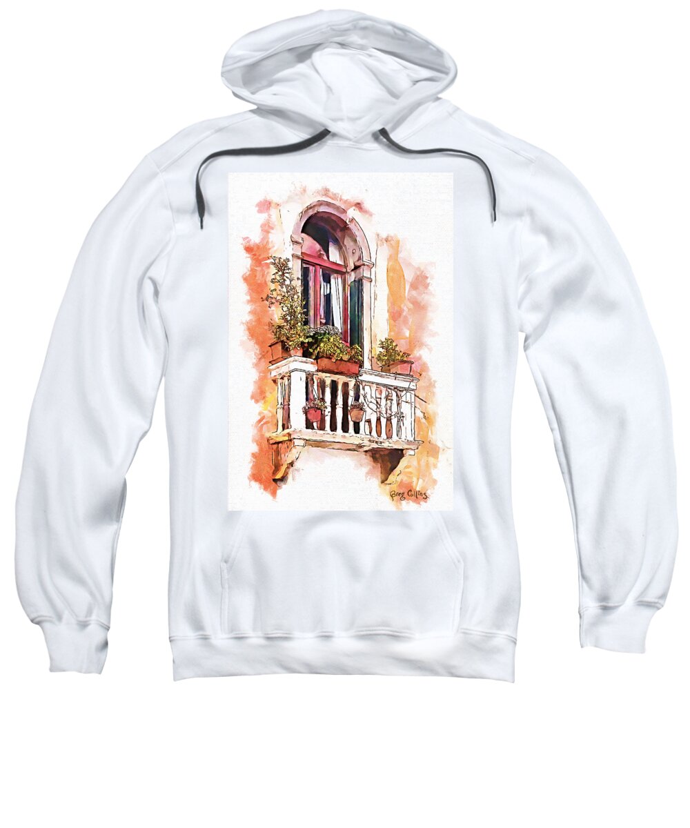 Venice Sweatshirt featuring the painting Riposo by Greg Collins