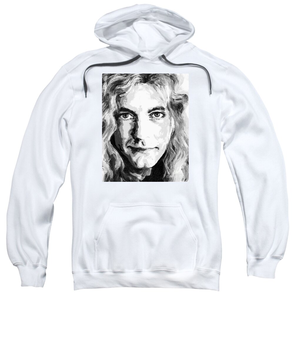 Contemporary Sweatshirt featuring the painting Robert Plant - Still the Best by Tanya Filichkin