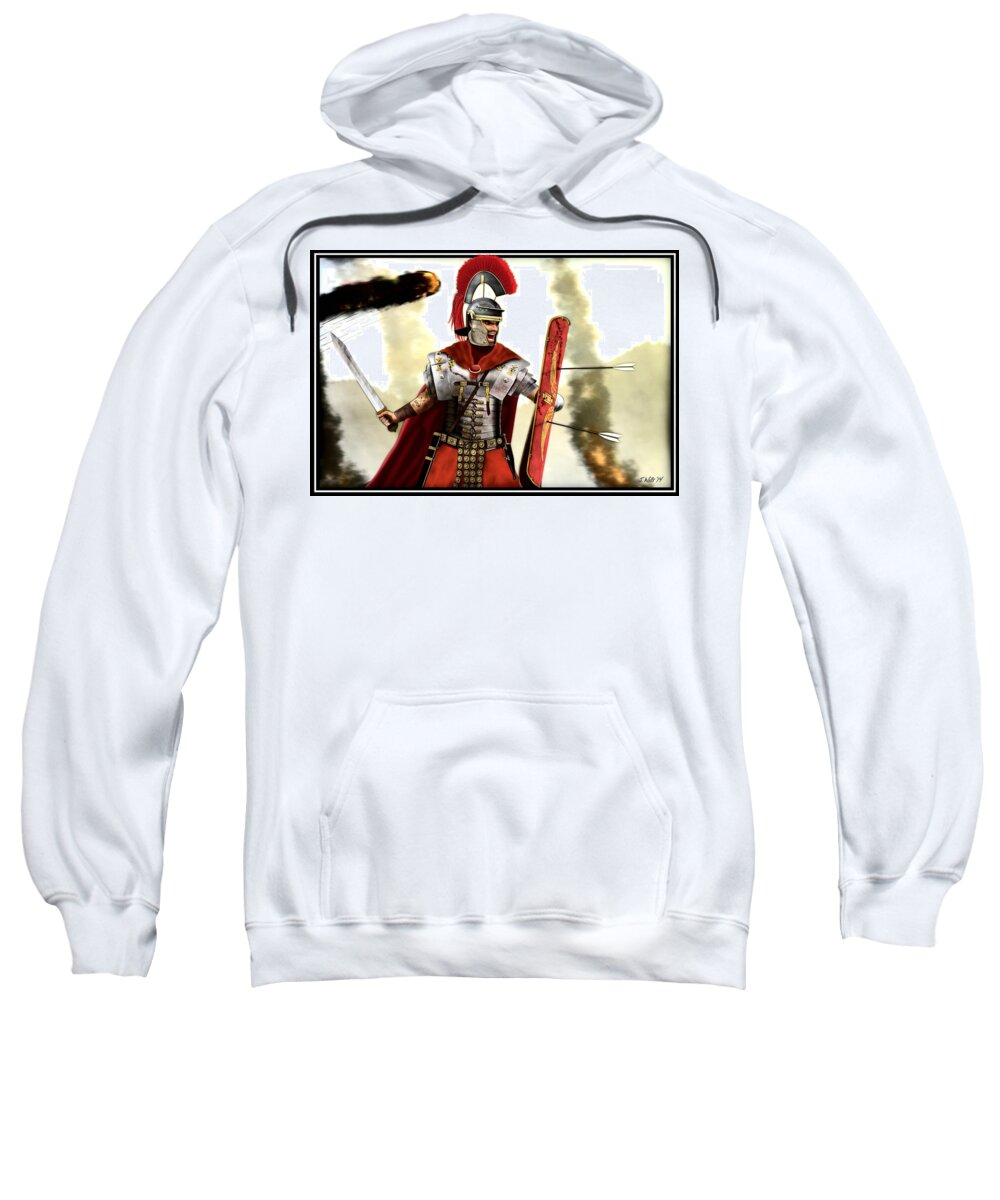 Roman Warriors Sweatshirt featuring the digital art Roman Centurion by John Wills