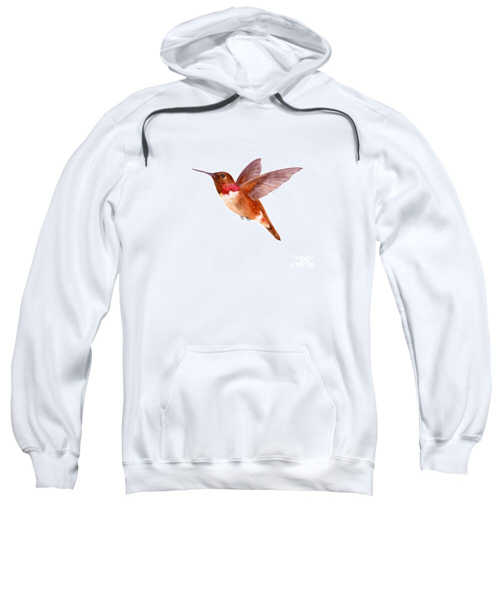 Bird Sweatshirt featuring the painting Rufous Hummingbird by Amy Kirkpatrick