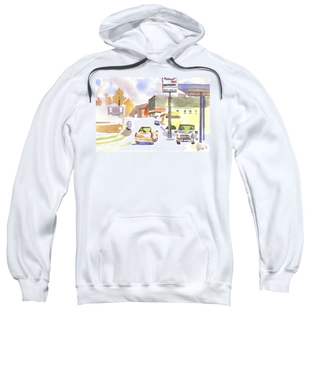 Sams Service Sweatshirt featuring the painting Sam's Service by Kip DeVore