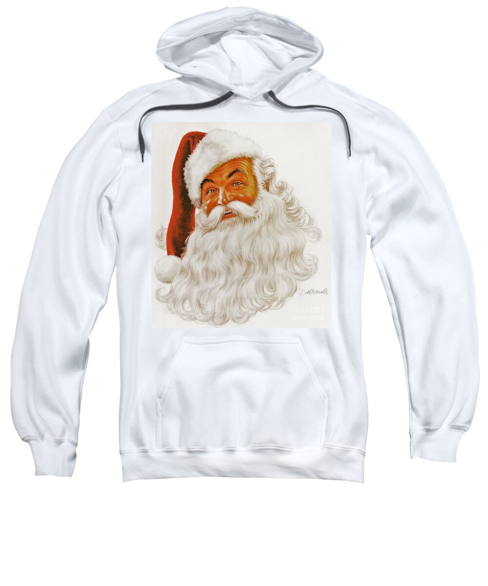 Santa Claus Sweatshirt featuring the painting Santa Claus Portrait by Dick Bobnick