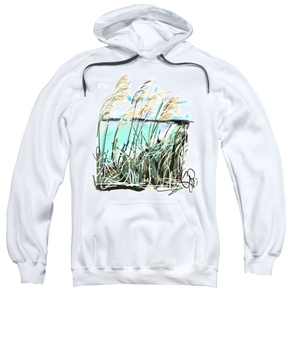 Sea Sweatshirt featuring the painting Sea View by Go Van Kampen
