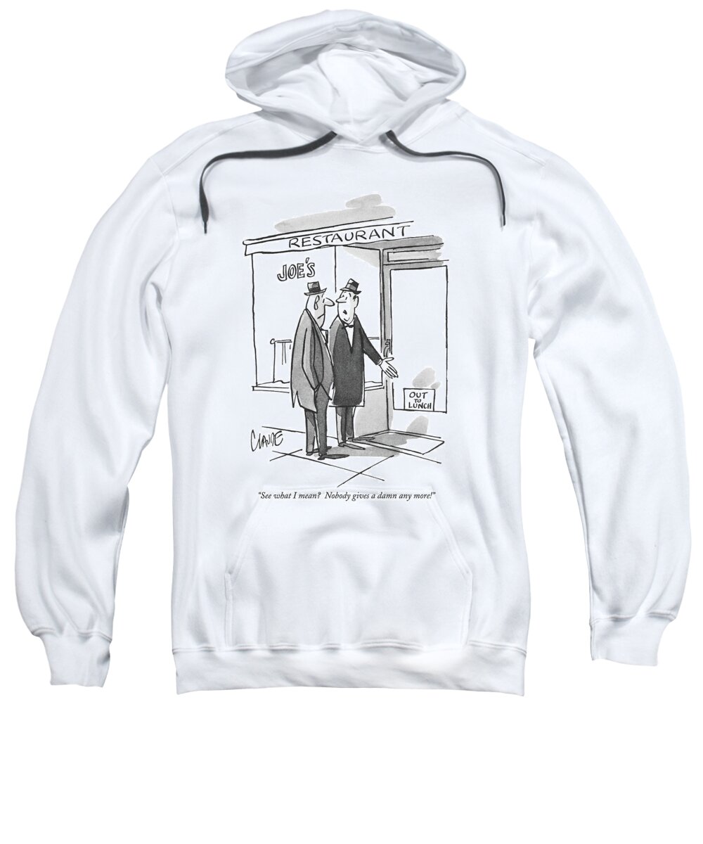 Storefronts Sweatshirt featuring the drawing See What I Mean? by Claude Smith