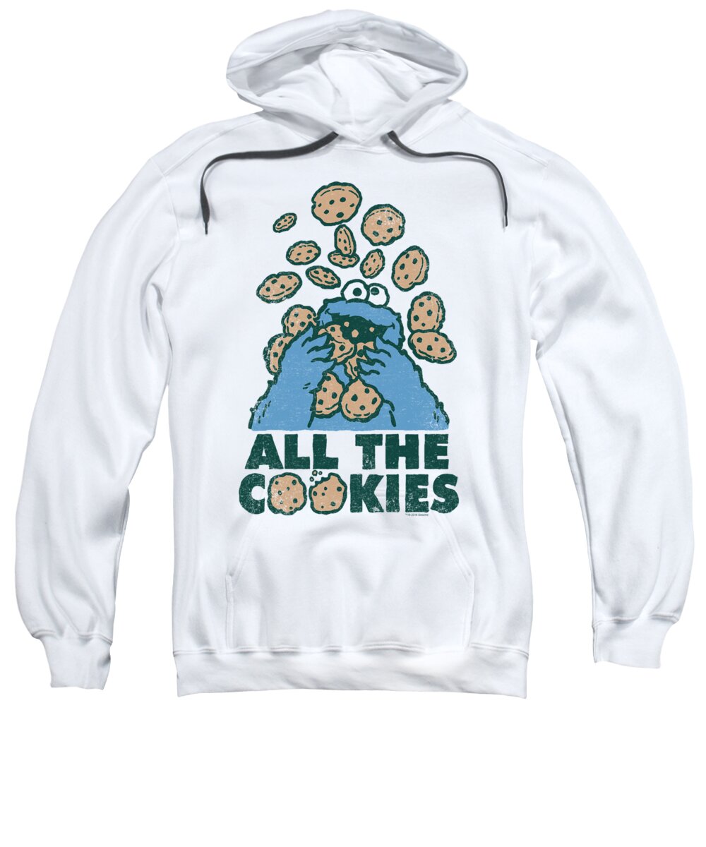  Sweatshirt featuring the digital art Sesame Street - All The Cookies by Brand A