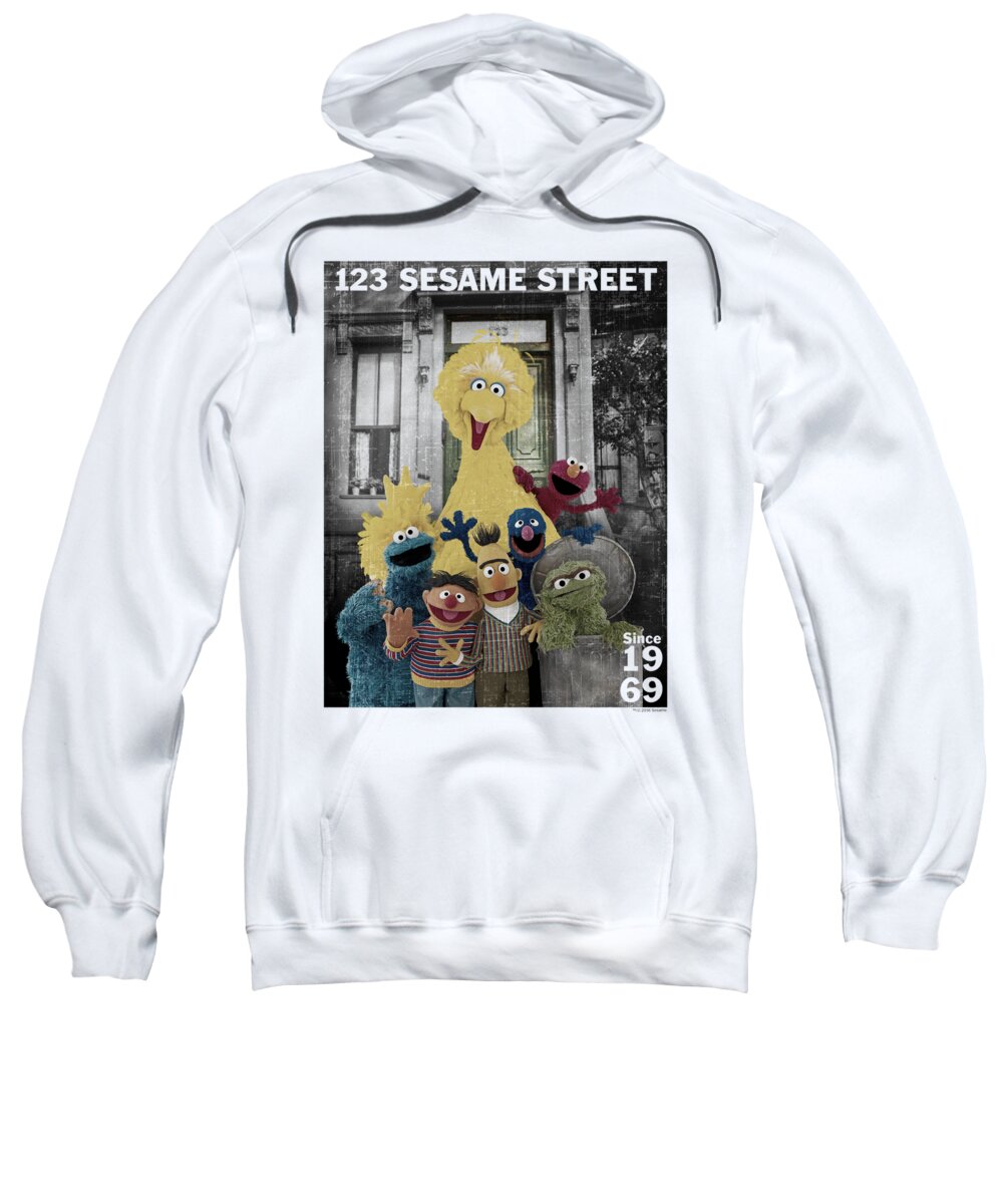  Sweatshirt featuring the digital art Sesame Street - Best Address by Brand A