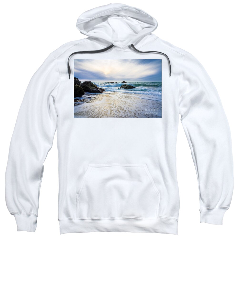 Cml Brown Sweatshirt featuring the photograph Setting Sun And Rising Tide by CML Brown