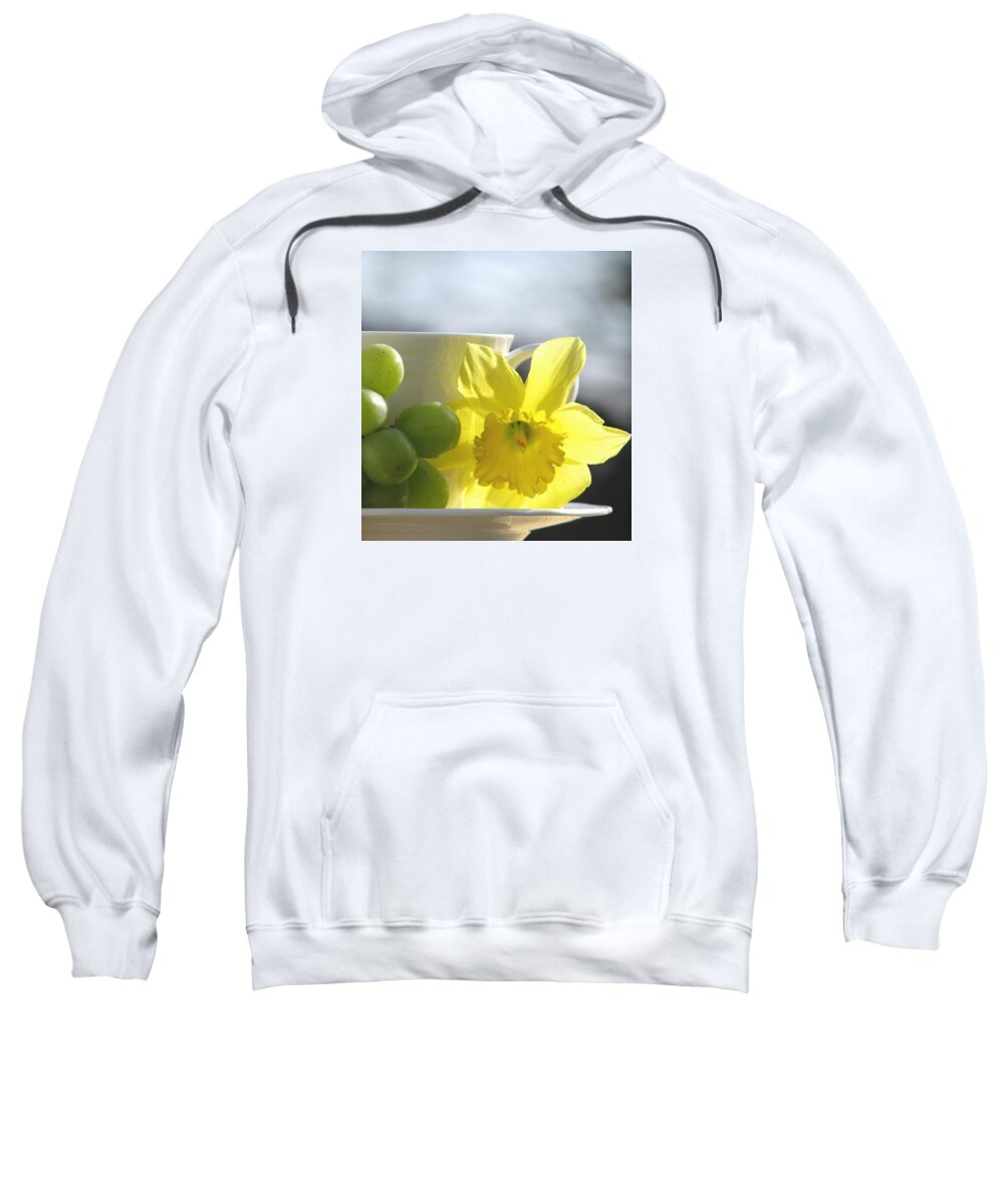 Tea Cups Sweatshirt featuring the photograph Sipping Spring by Angela Davies