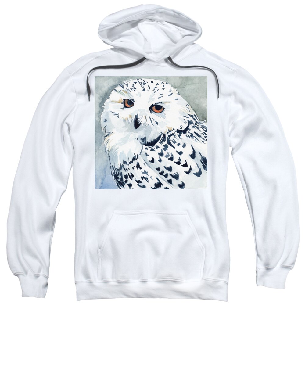 Owl Sweatshirt featuring the painting Snowy Owl by Sean Parnell