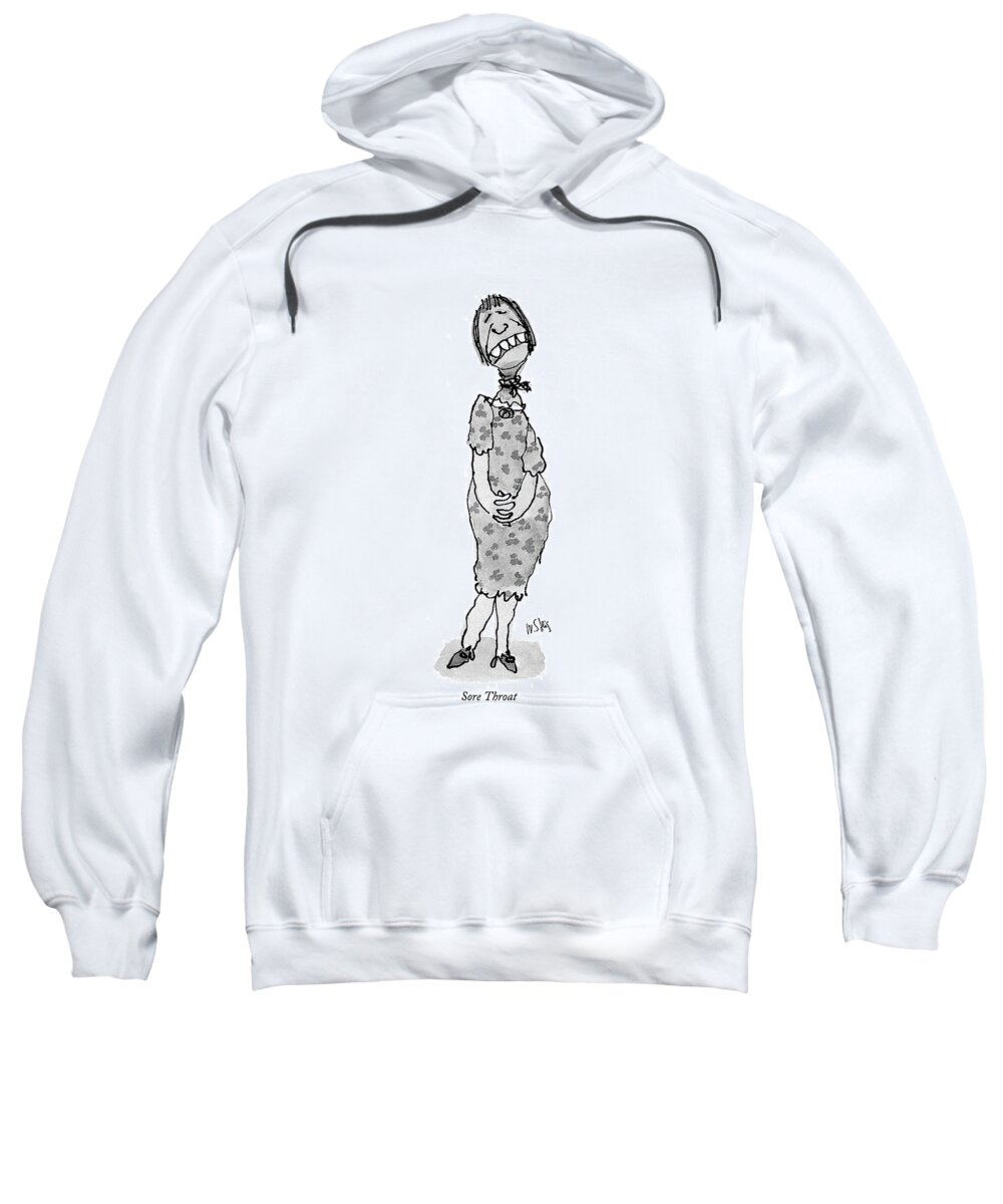 118788 Wst William Steig Sore Throat (eight Drawings Depicting Exhaustion Sweatshirt featuring the drawing Sore Throat by William Steig