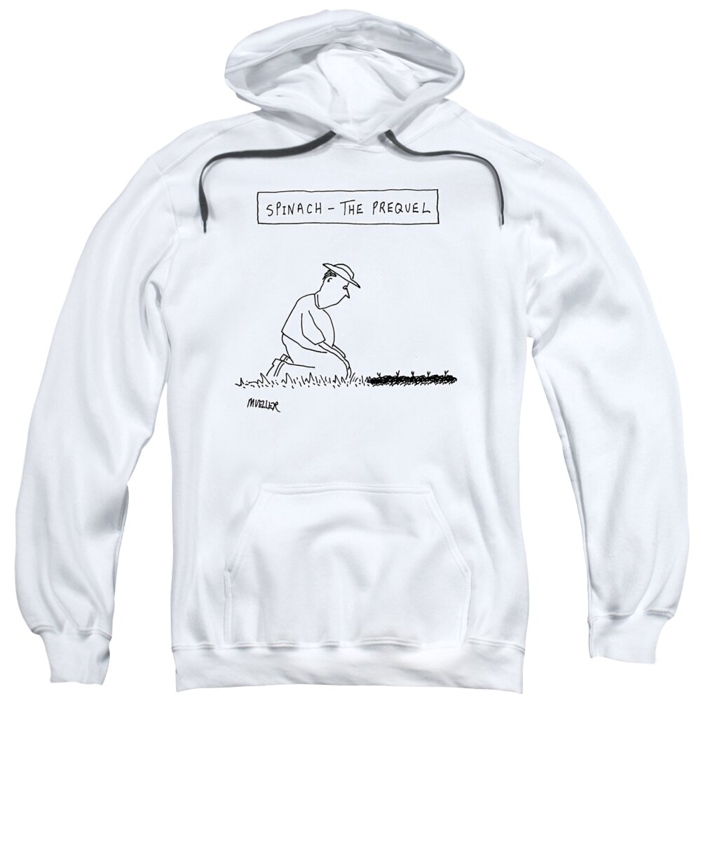 Spinach Sweatshirt featuring the drawing 'spinach: The Prequel' by Peter Mueller