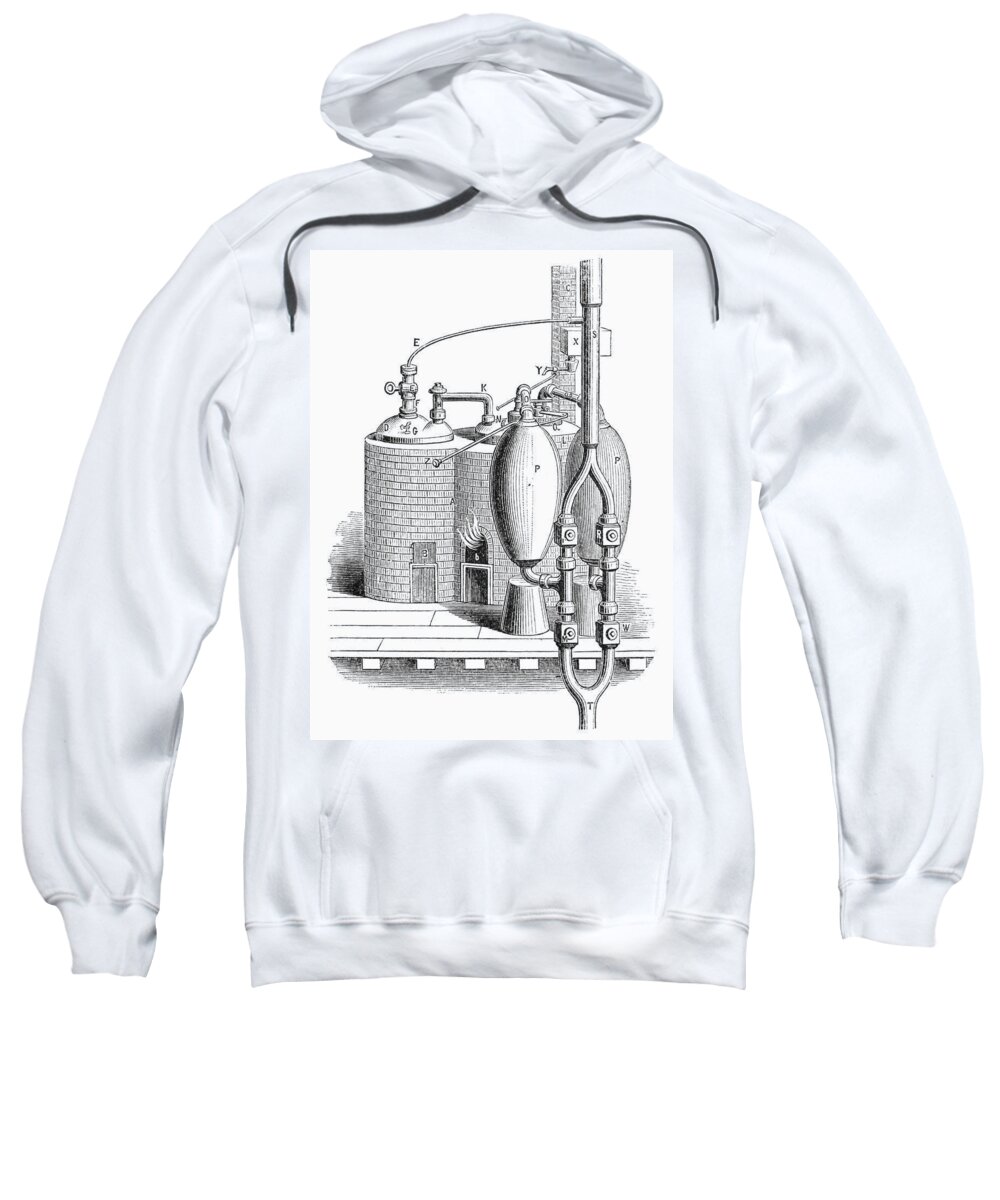 1698 Sweatshirt featuring the photograph Steam Engine, 1698 by Granger