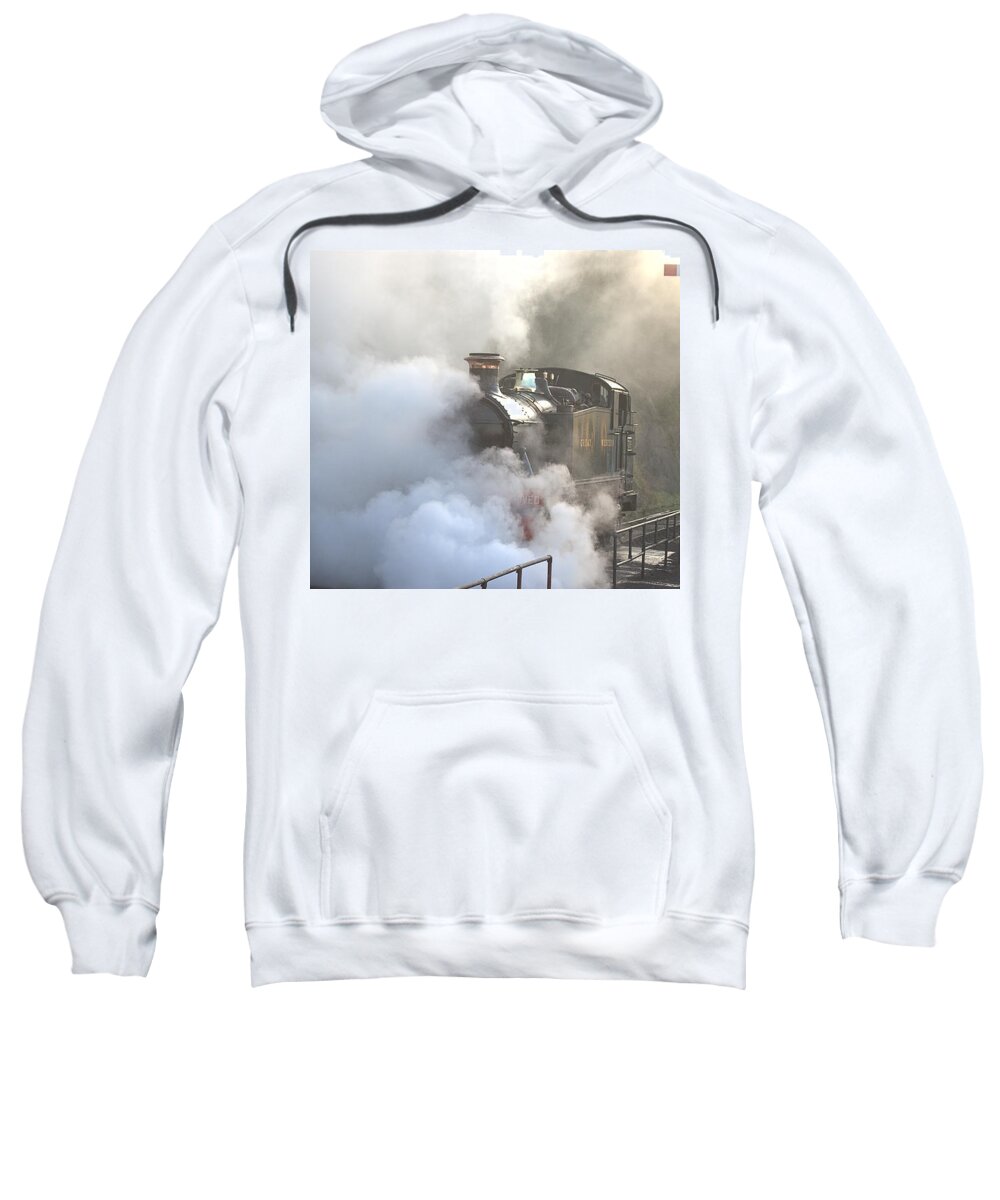 Steam Sweatshirt featuring the photograph Steaming at dawn no3 by Tony Mills