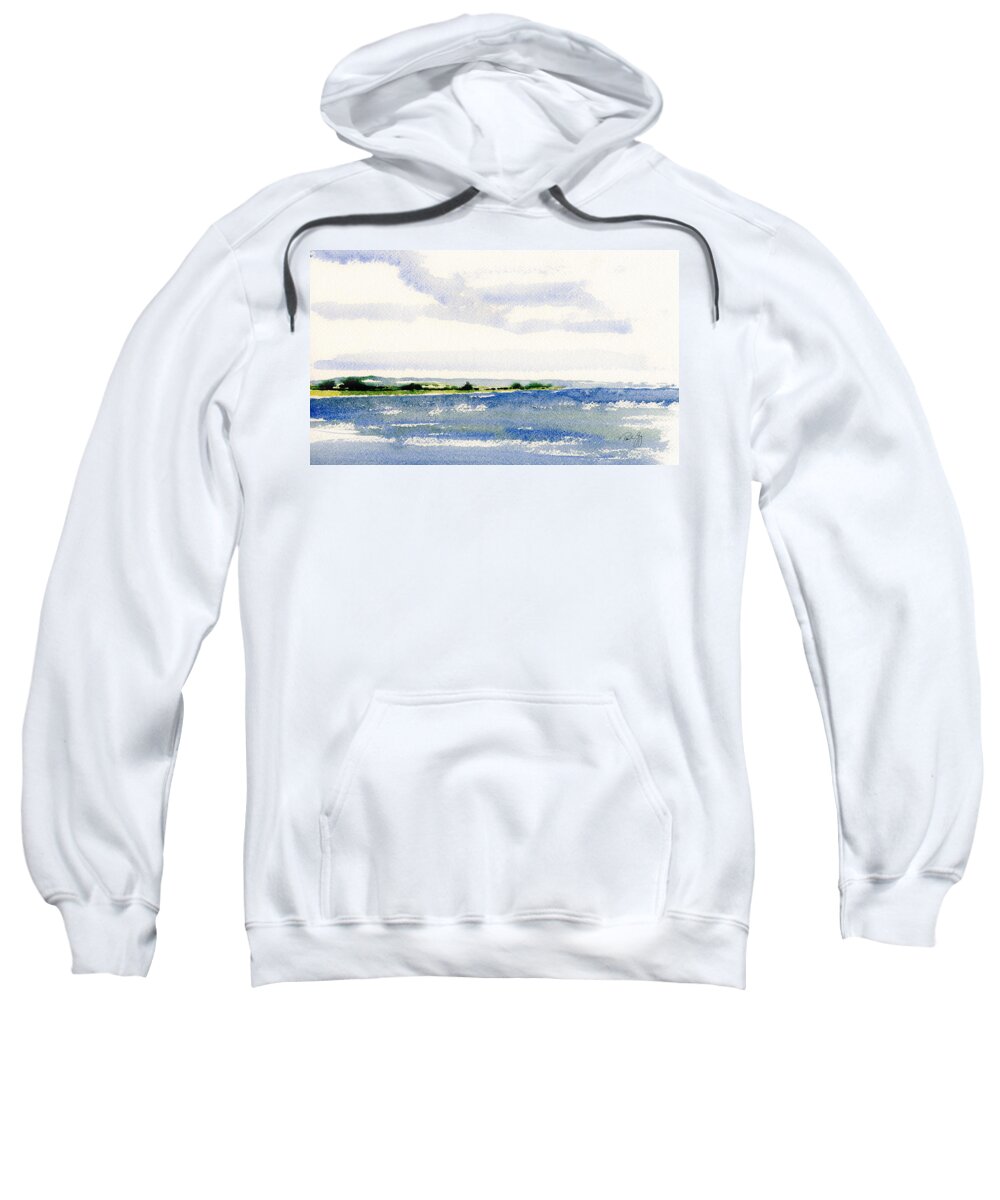 Stonington Point Sweatshirt featuring the painting Stonington Point East by Paul Gaj