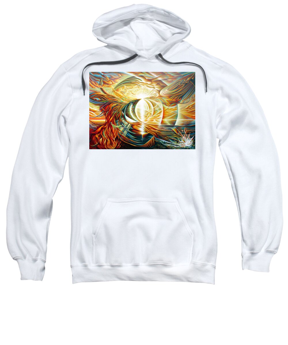 Sunrise Sweatshirt featuring the painting Sunrise Phoenix by Nad Wolinska