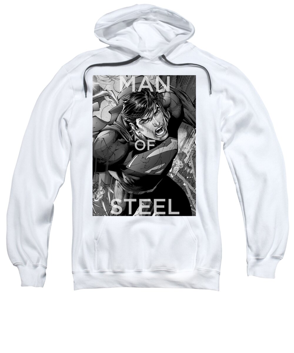  Sweatshirt featuring the digital art Superman - Flight Of Steel by Brand A