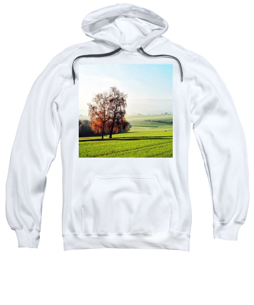 Farmland Sweatshirt featuring the photograph Swiss Field by Aleck Cartwright